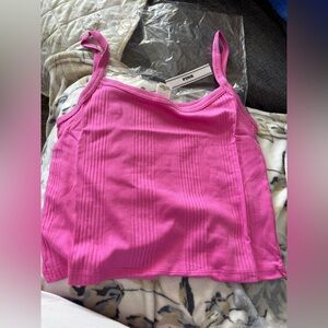 Pink Ribbed Tank Top cami